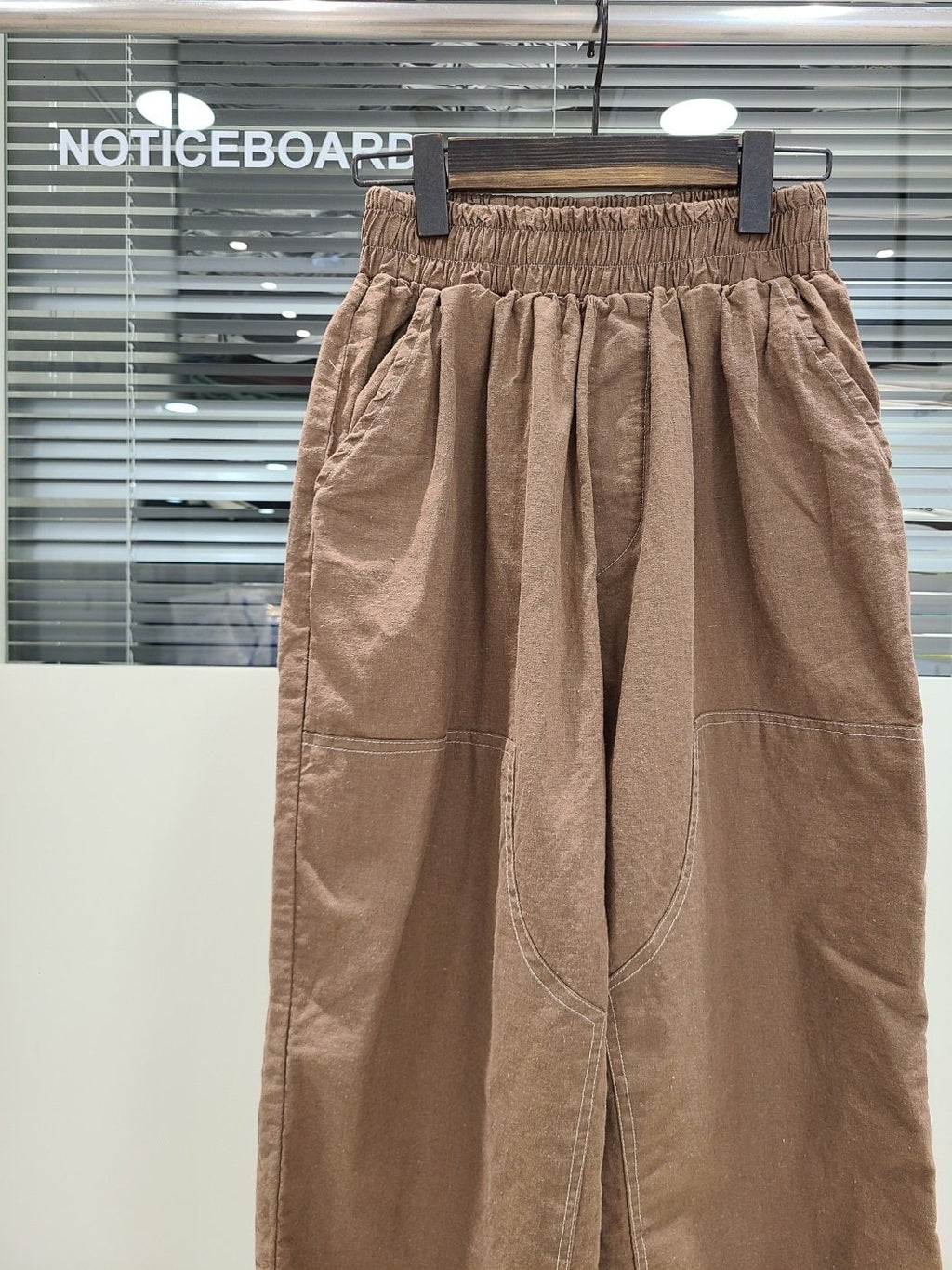 Cotton/Linen Cropped Baggy Wide Leg Pants