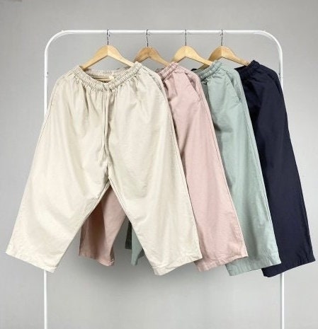 Organic Twill 100% Cotton Wide Legs Baggy Pants
