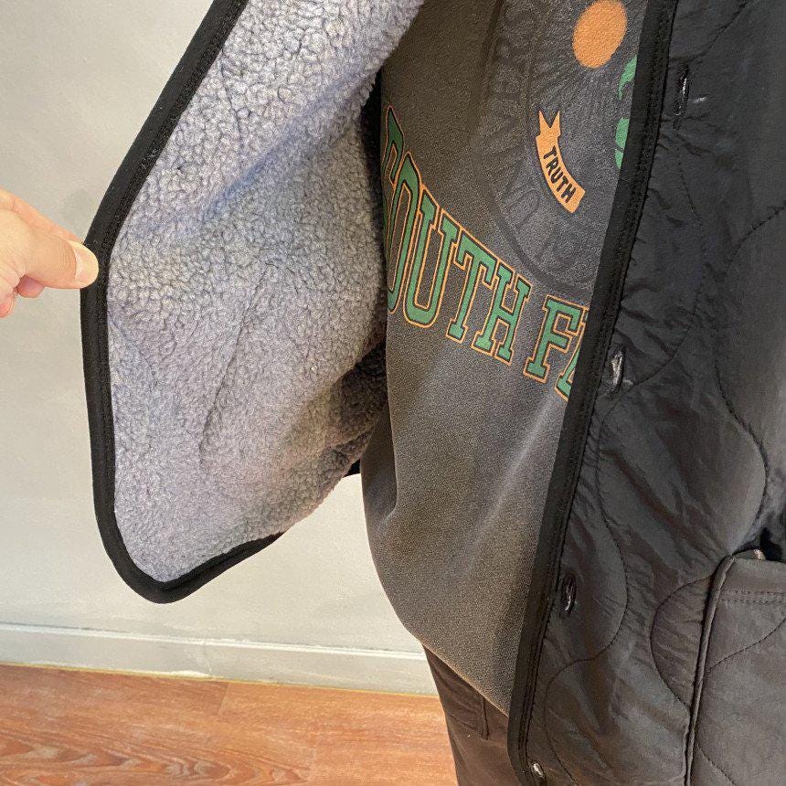 Quilted Dumble Warm Jacket with Big Square Pockets for Winter
