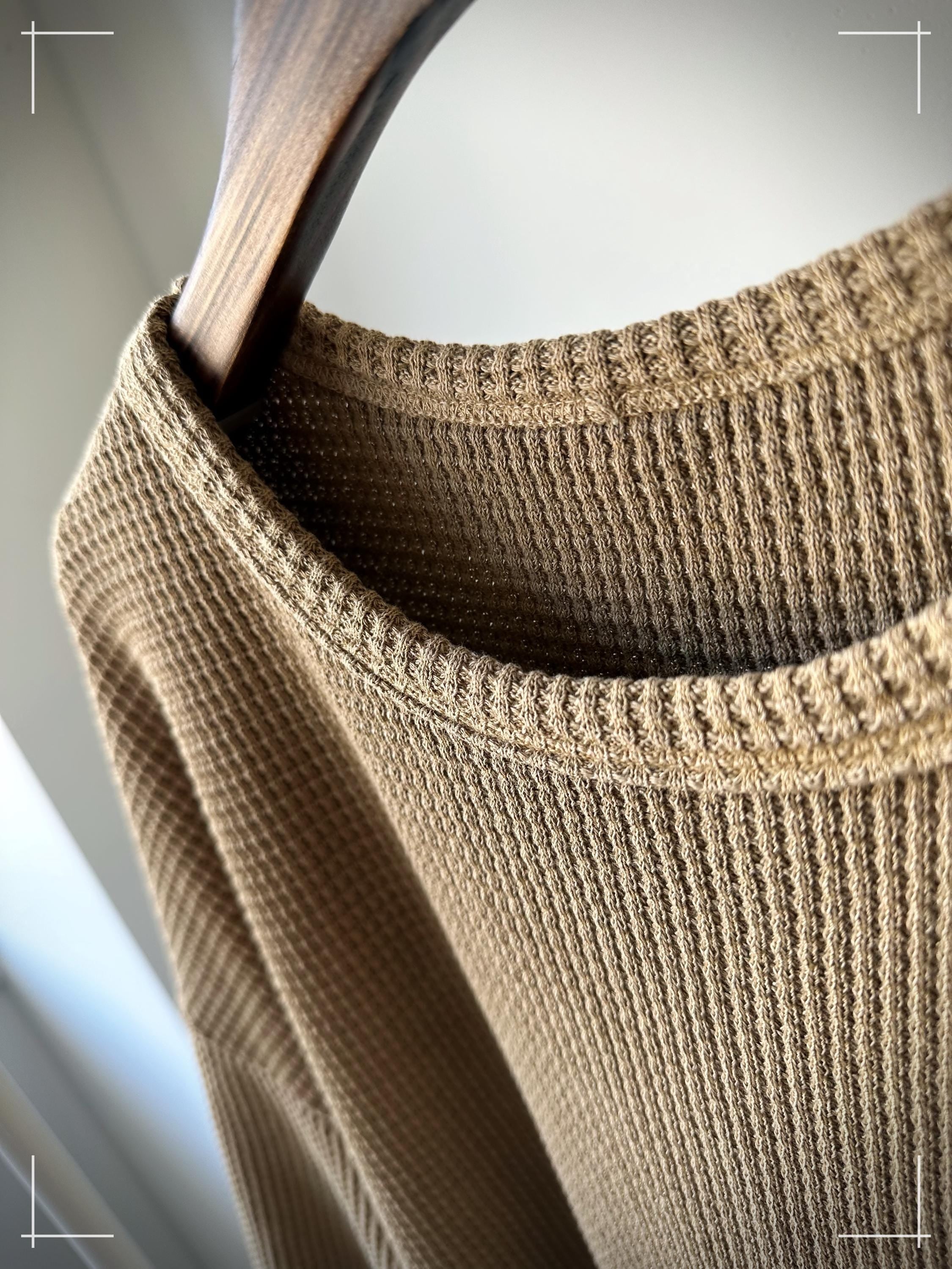 Waffle Texture Cotton Top, Minimalist Oversized T-Shirt, Neutral Everyday Wear