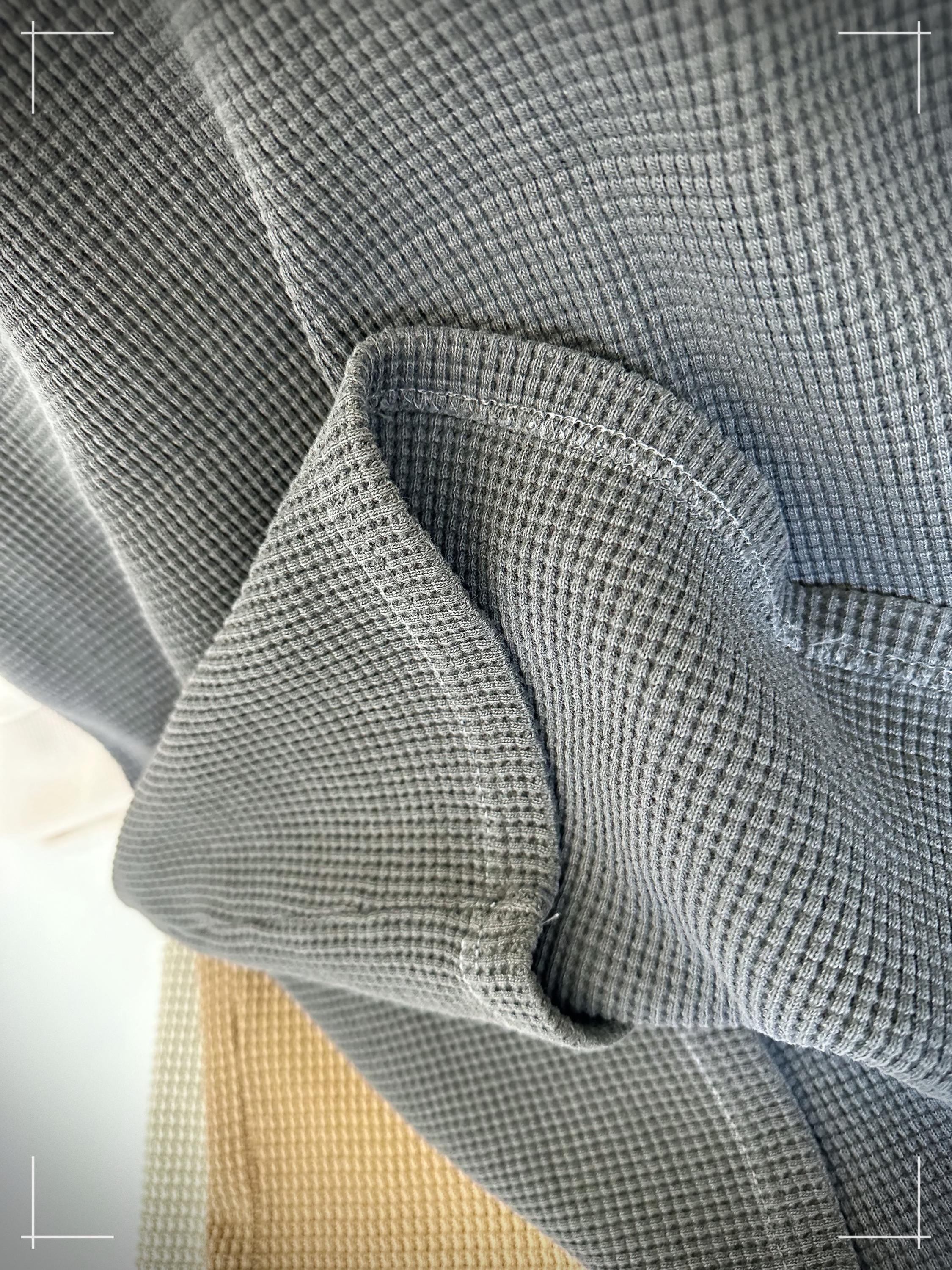 Waffle Texture Cotton Top, Minimalist Oversized T-Shirt, Neutral Everyday Wear