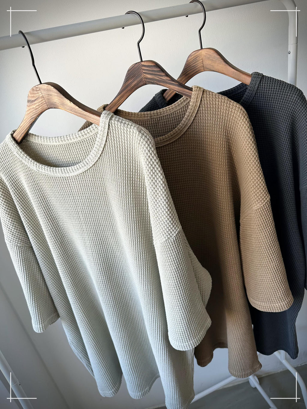 Waffle Texture Cotton Top, Minimalist Oversized T-Shirt, Neutral Everyday Wear