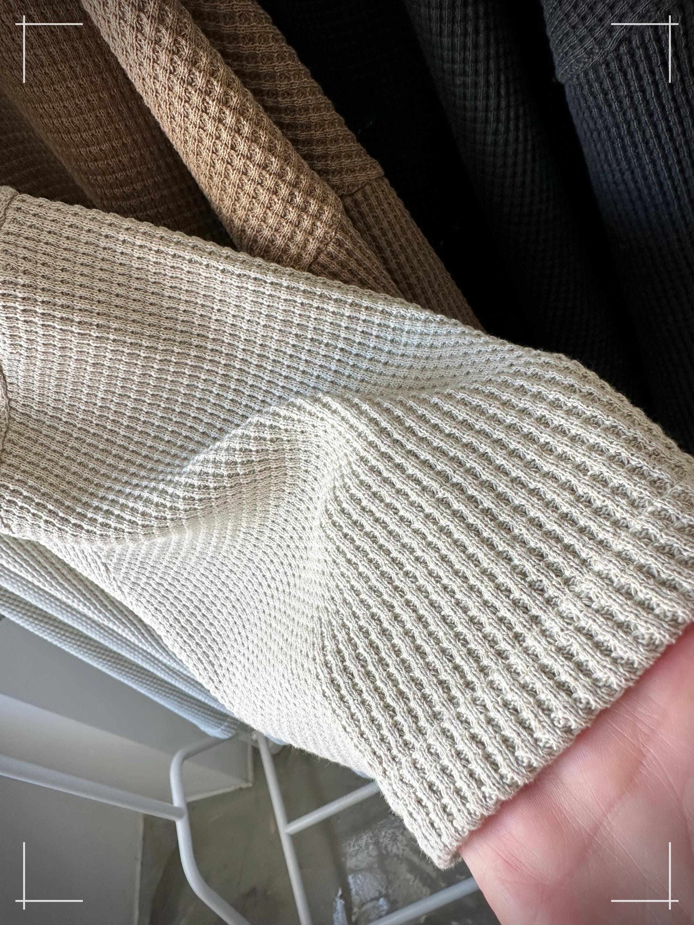 Waffle Texture Cotton Top, Minimalist Oversized T-Shirt, Neutral Everyday Wear