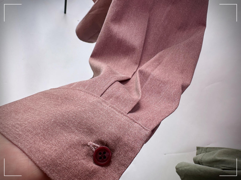 Pigment-Dyed Cotton Blend Shirt | Dusty Rose, Vintage-Inspired Top