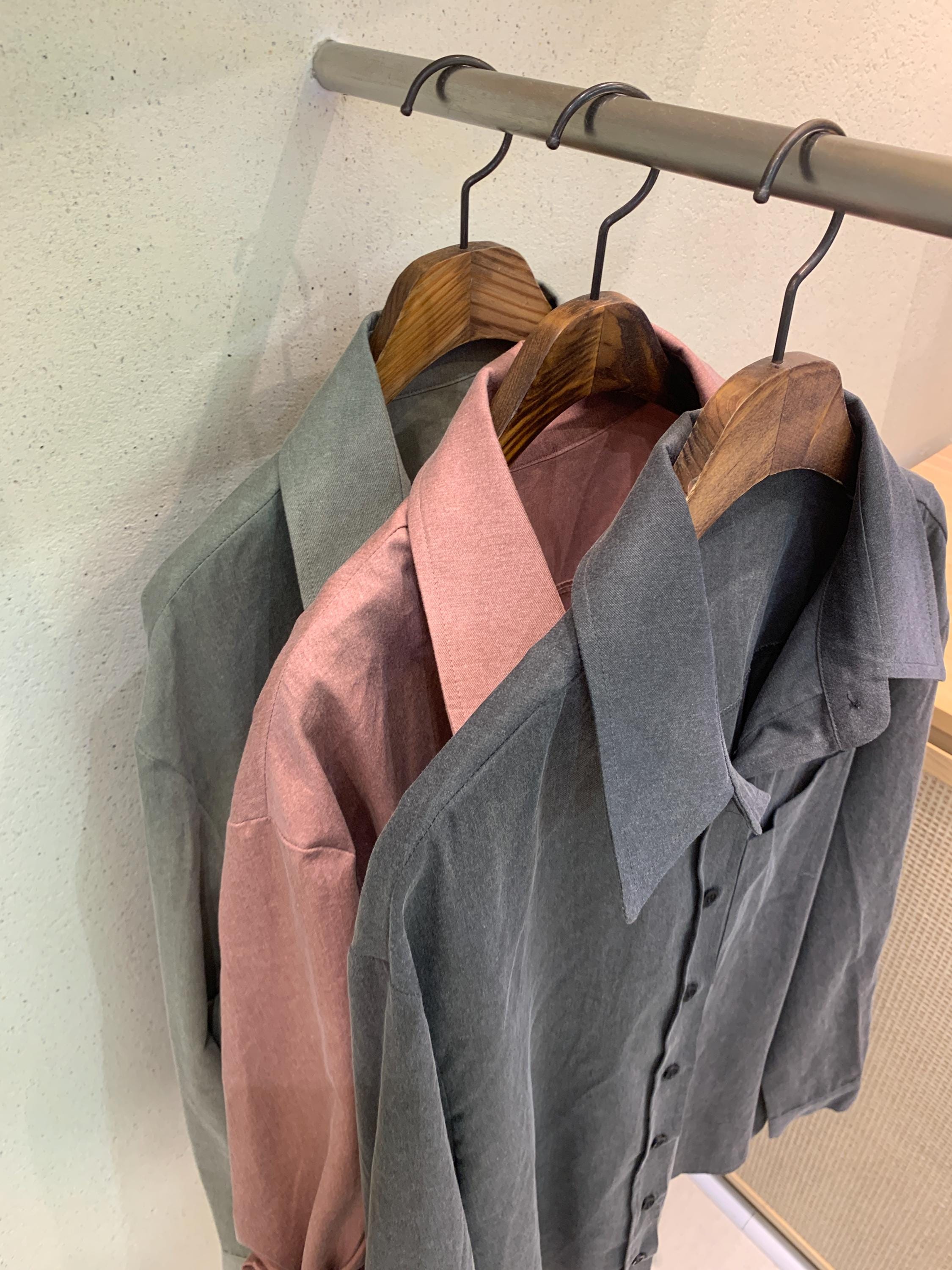 Pigment-Dyed Cotton Blend Shirt | Dusty Rose, Vintage-Inspired Top