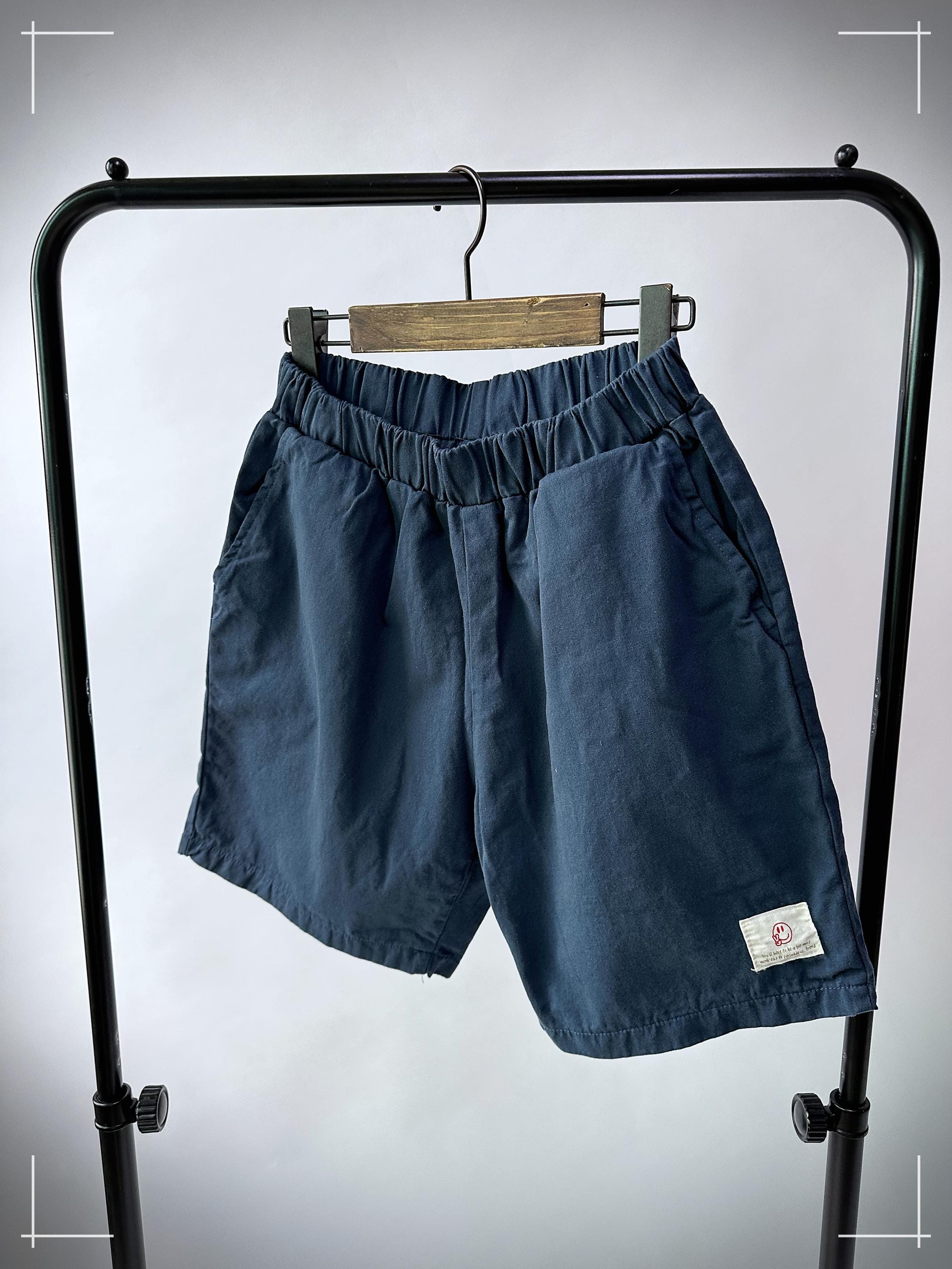 100% Cotton Daily Shorts Mid-Rise Elastic Waist Earth-tone Summer Shorts