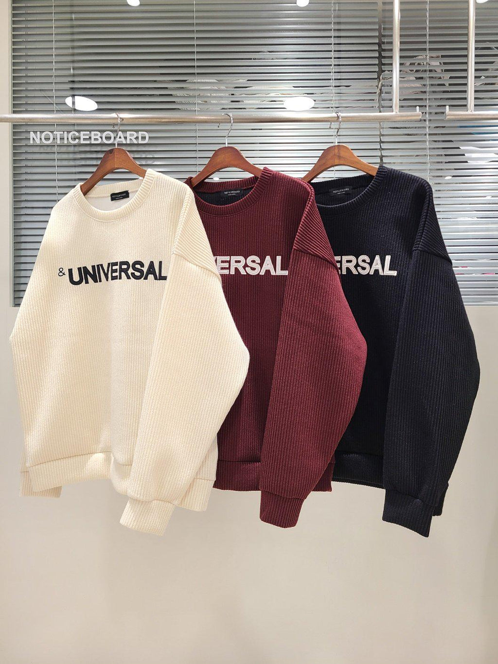 Oversized Knit Sweatshirt, Ribbed Crewneck Sweater, Unisex Cozy Knit Top, Korean Fashion Sweater, Loose Fit Pullover, Free Size | 3 Colors