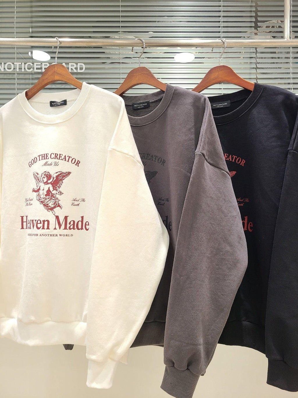 Heaven Made Angel Sweatshirt – Unisex Vintage Graphic Crewneck | Soft Cotton Fleece | Korean Streetwear | Oversized Relaxed Fit | Cute Angel