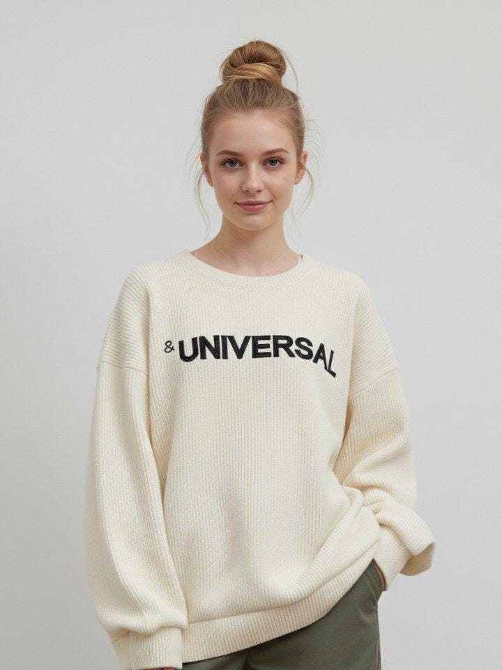 Oversized Knit Sweatshirt, Ribbed Crewneck Sweater, Unisex Cozy Knit Top, Korean Fashion Sweater, Loose Fit Pullover, Free Size | 3 Colors