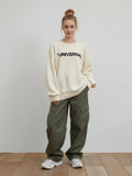 Oversized Knit Sweatshirt, Ribbed Crewneck Sweater, Unisex Cozy Knit Top, Korean Fashion Sweater, Loose Fit Pullover, Free Size | 3 Colors