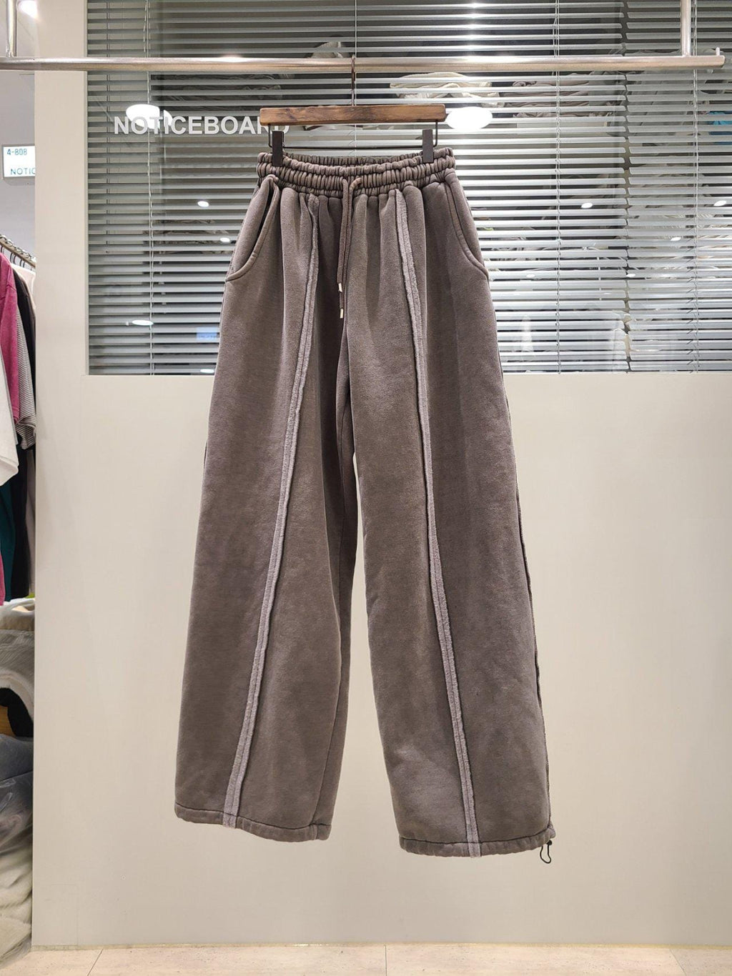100% Cotton Velour Jogger Pants: Relaxed Fit Minimalist Lounge Trousers