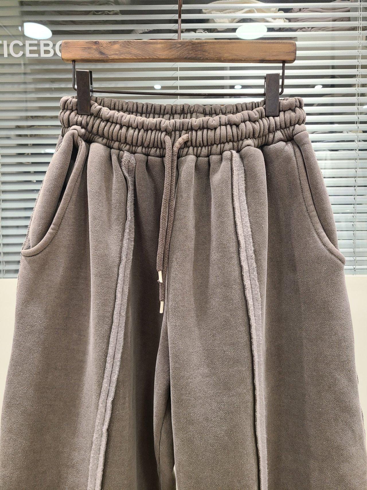 100% Cotton Velour Jogger Pants: Relaxed Fit Minimalist Lounge Trousers