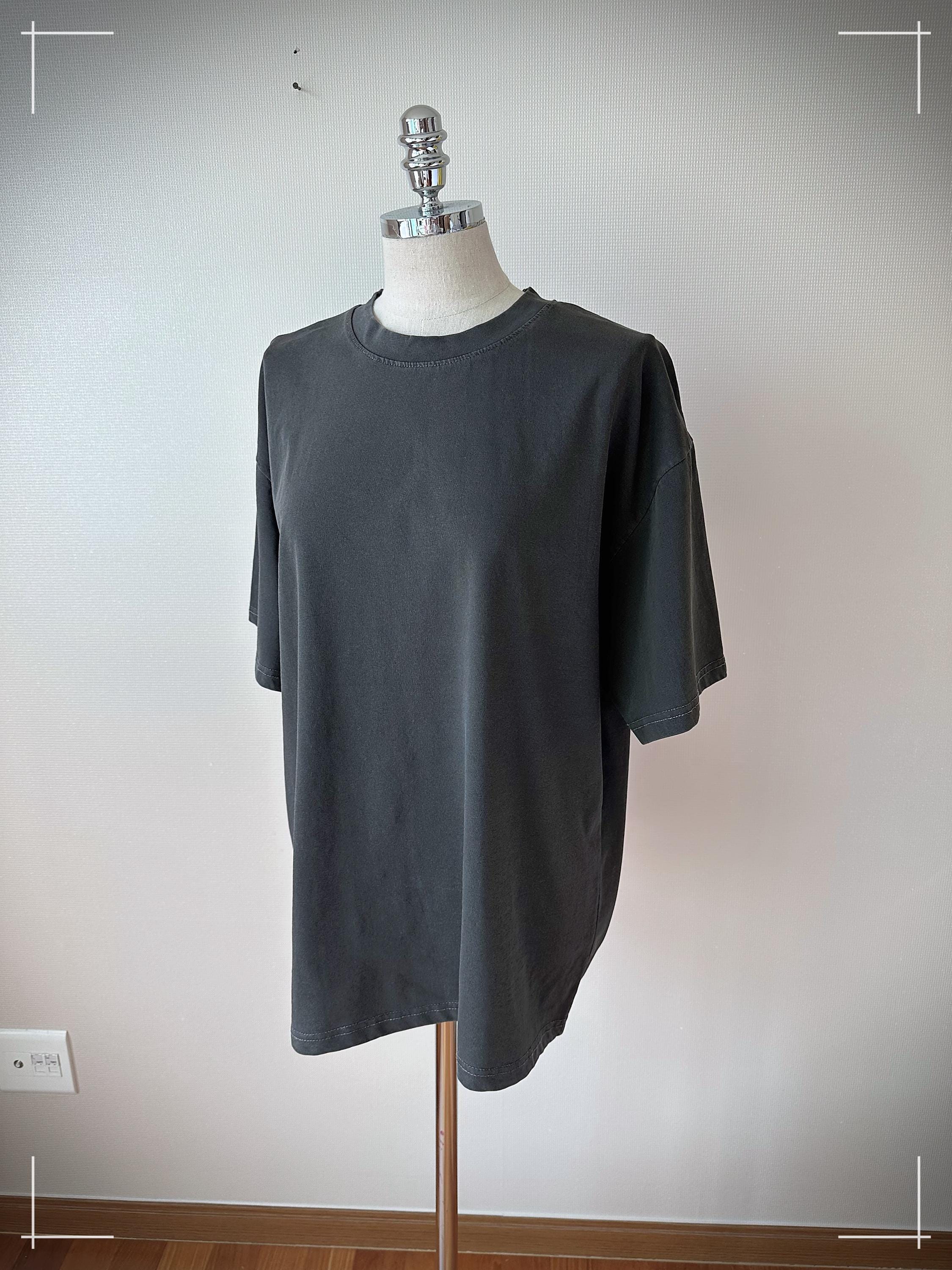 Oversized Cotton Tee | Vintage Washed, Pigment-Dyed, Relaxed Fit