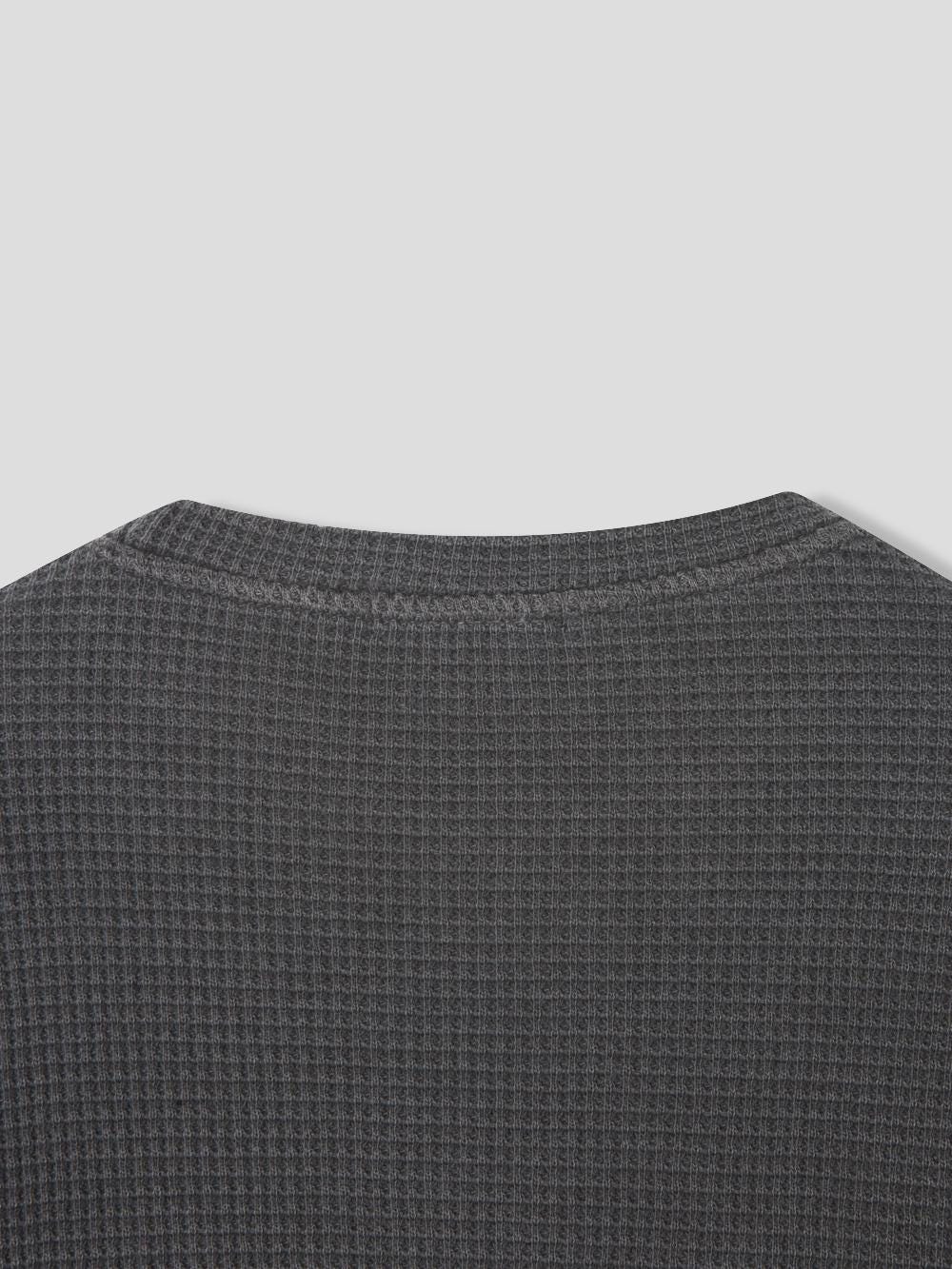 Oversized Waffle Knit Crewneck Pullover | 100% Cotton Pigment Washed Thermal
