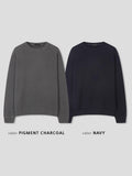 Oversized Waffle Knit Crewneck Pullover | 100% Cotton Pigment Washed Thermal