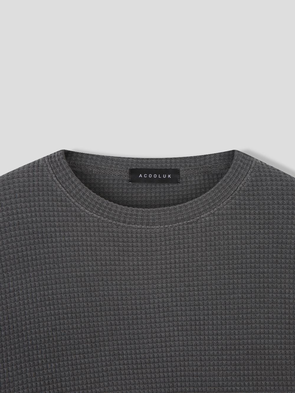 Oversized Waffle Knit Crewneck Pullover | 100% Cotton Pigment Washed Thermal