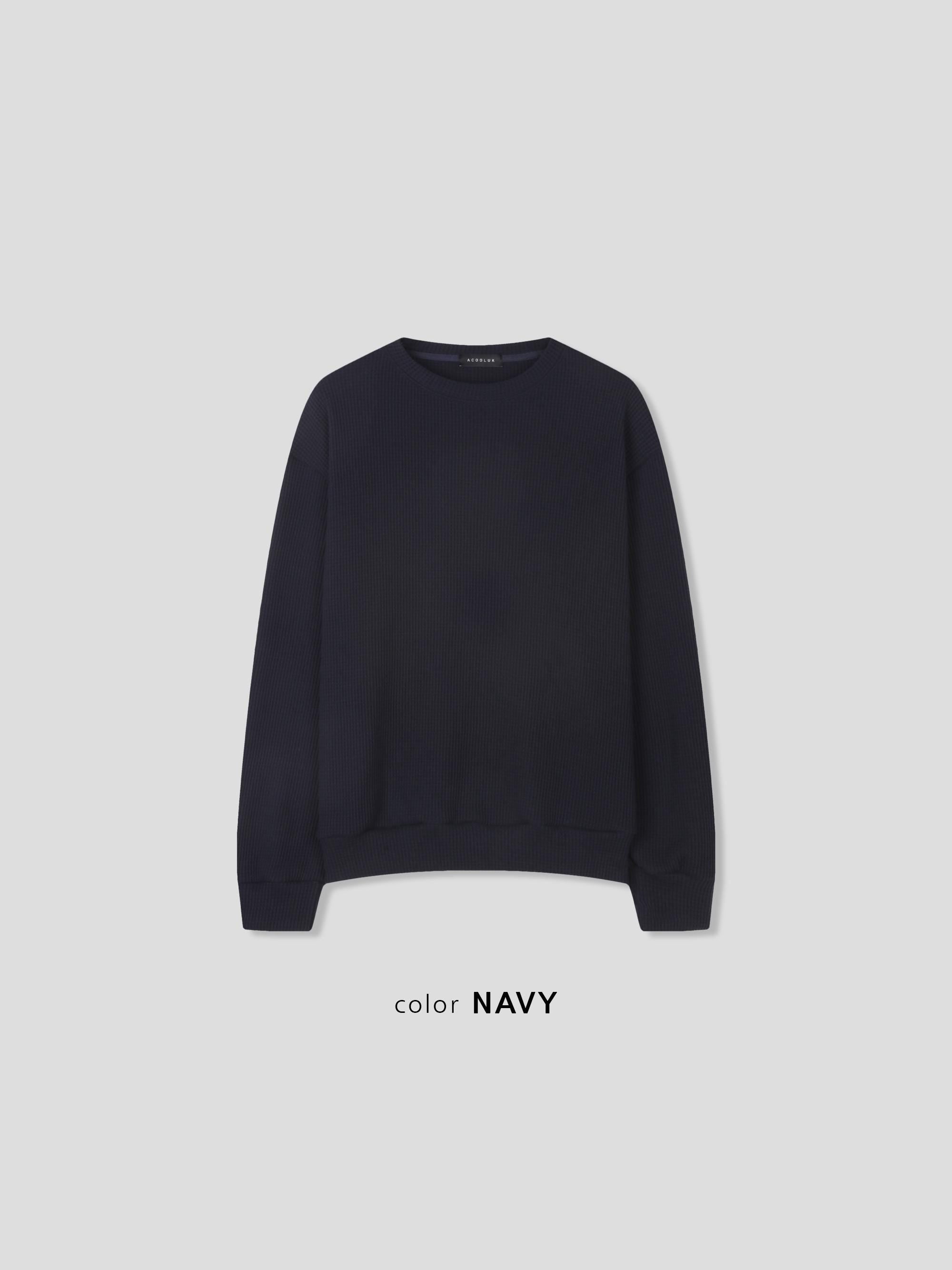 Oversized Waffle Knit Crewneck Pullover | 100% Cotton Pigment Washed Thermal