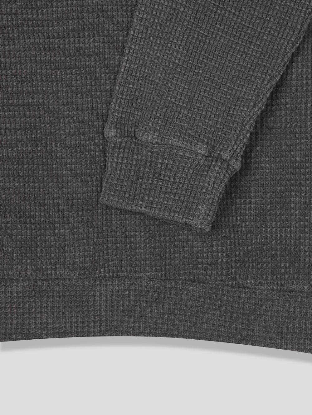 Oversized Waffle Knit Crewneck Pullover | 100% Cotton Pigment Washed Thermal