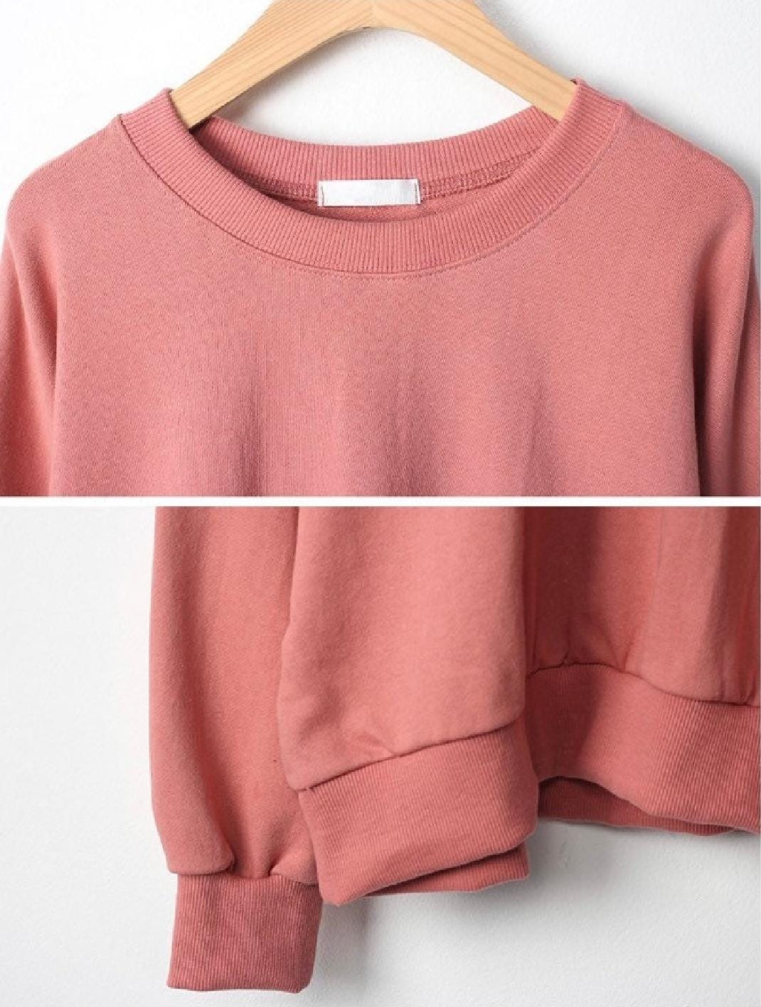 Women’s Loose fit Solid Simple Cotton Sweatshirts for Fall and Spring