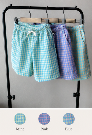 100% Cotton Relaxed Drawstring Shorts | Elastic Waist Casual Summer Shorts | Made in Korea